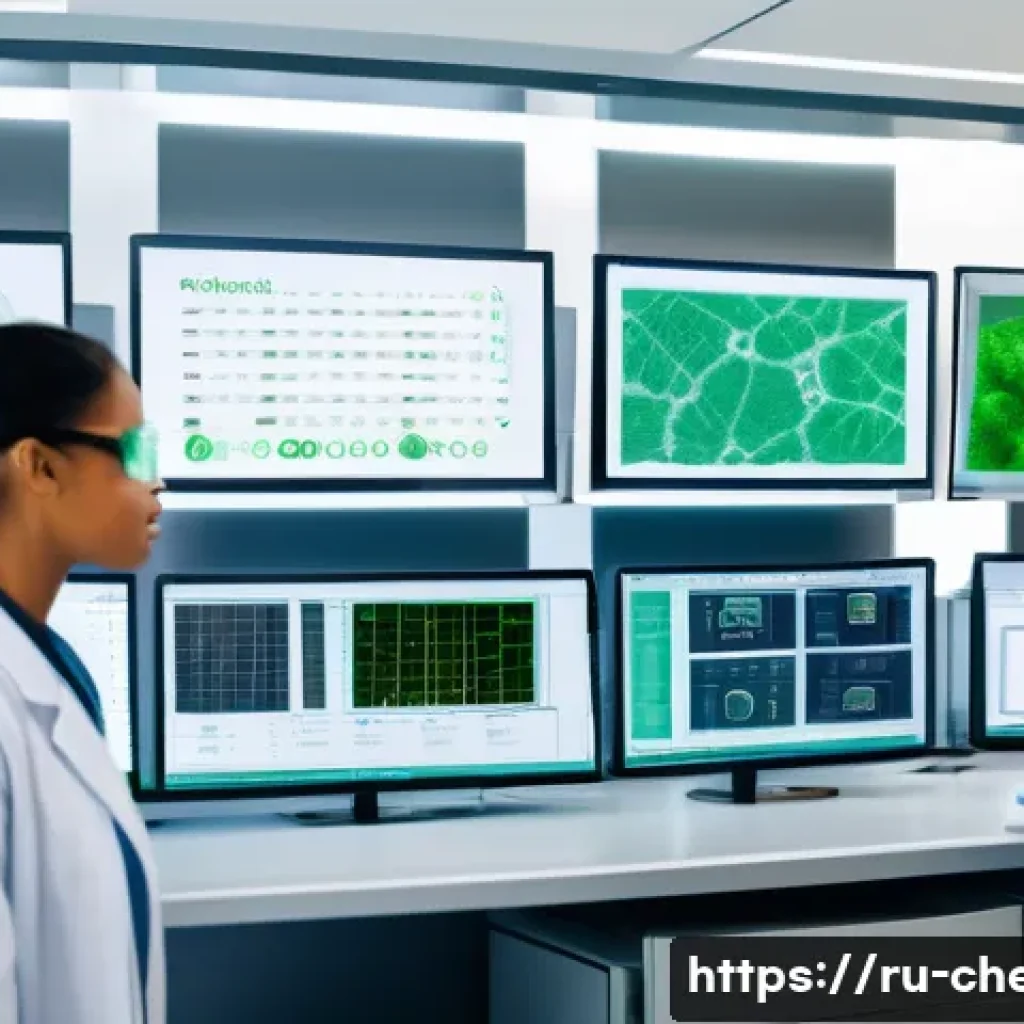 화학공학 연구개발 업무 - A high-tech chemical engineering laboratory scene featuring a diverse team of scientists wearing pro...