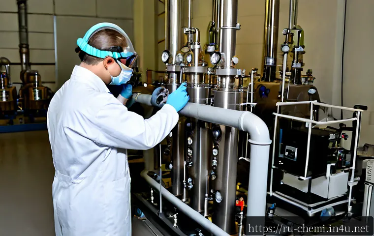 Home 17 화학공학 기계공학 협업 - Photorealistic industrial collaboration scene in a modern Russian research and manufacturing laborat...